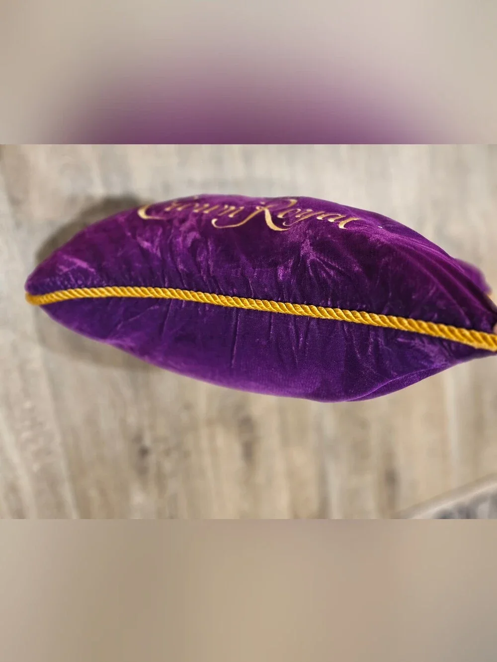 Crown Royal Purple Velvet Gold Trim Pillow Retro Decor Vintage Collectible